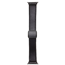 Кожаный ремешок ApW38  Square buckle для Apple Watch 42/44/45/49 mm экокожа (black)