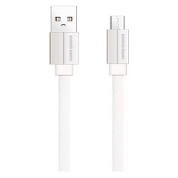 Кабель USB <--> microUSB  1.0м MORE CHOICE K20m нейлон White
