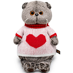 Мягкая игрушка Басик в свитере с сердцем , 22 см (Ks22-249)