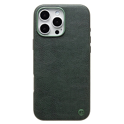 Задняя накладка Cellis SM031 SafeMag для iPhone 16 Pro Max Натуральная кожа (dark green) (237506)