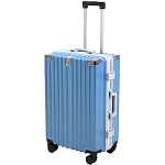Чемодан средний 55 л (M), отдел на молнии, 2 кодовых замка, 4 колеса, крючок, цвет синий