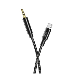 Кабель jack 3.5 <--> Type-C  1.0м XO NB-R211B, черный