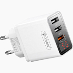 Сетевое ЗУ 3USB CELEBRATE C-H12, White 30W
