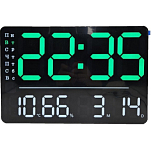 Часы настенные электронные большой дисплей будильник,температура прямоугольные 38,5 см подсветка зеленый цвет