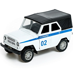 Машина металлическая УАЗ Hunter «Полиция», инерция, 1:32, свет и звук