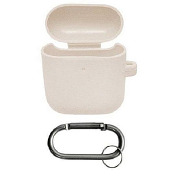 Силиконовый чехол Hang Silicon Case для Airpods 1/2 Pink sand с карабином