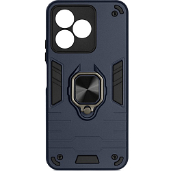 Силиконовый чехол DF для Realme C53/C51/Note 50 DF rmArmor-07 (dark blue) с кольцом и метллической пластиной для магнитного держателя