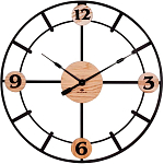 Часы настенные РУБИН "Лофт" из металла, d=35 см, открытая стрелка (3515-001)