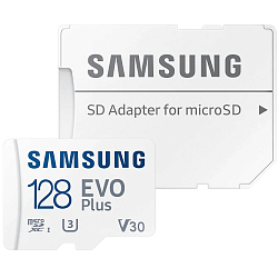 Micro SD 128Gb Samsung Class 10 Evo Plus U3 (R/W 130 MB/s) + адаптер SD (MB-MC128KA/EU)
