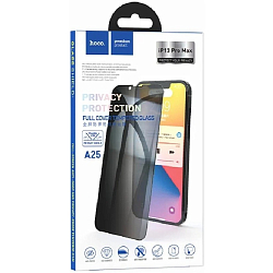Противоударное стекло HOCO для iPhone 13 Pro Max (6.7), A25, privacy-proof, глянцевое, черное