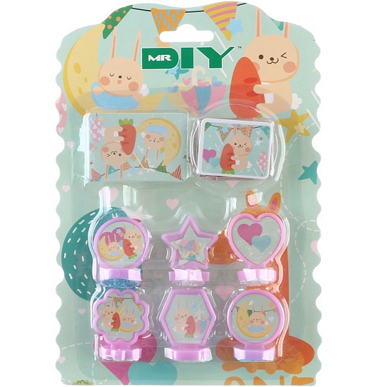 Печать цветная «Зайка», набор 6 шт., штемпельная подушка 9807256