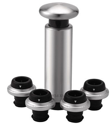Набор для хранения вина Circle Joy Vacuum Pump With 4 Stoppers Gift Set (CJ-JS05)