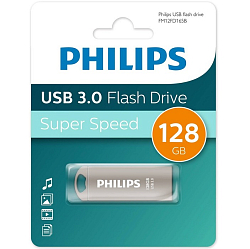 USB 128Gb Philips IRON 3.0,  металл, серый, USB 3.0 (FM12FD165B/97)