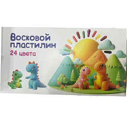 Пластилин для детской лепки "Восковой пластилин 24 цвета" GENIO KIDS-ART DMR24