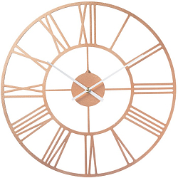 Часы настенные РУБИН "Классика" из металла, d=40 см, открытая стрелка, медный 94004-002)