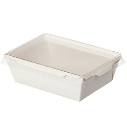 Емкость бум V400мл крафт/белая с ккрышкой