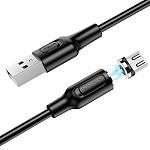 Кабель USB <--> microUSB  1.0м BOROFONE BX41 магнитный, чёрный