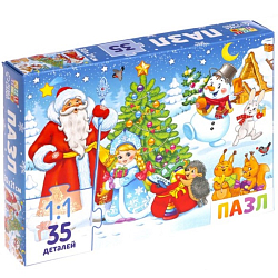 Пазл «Новогодние подарки», 35 деталей