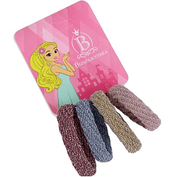 Резинка для волос "Махрушка" (набор 4 шт) косичка блеск   5352675