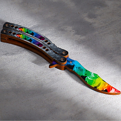 Сувенир деревянный «Нож Бабочка» радужный 7560860