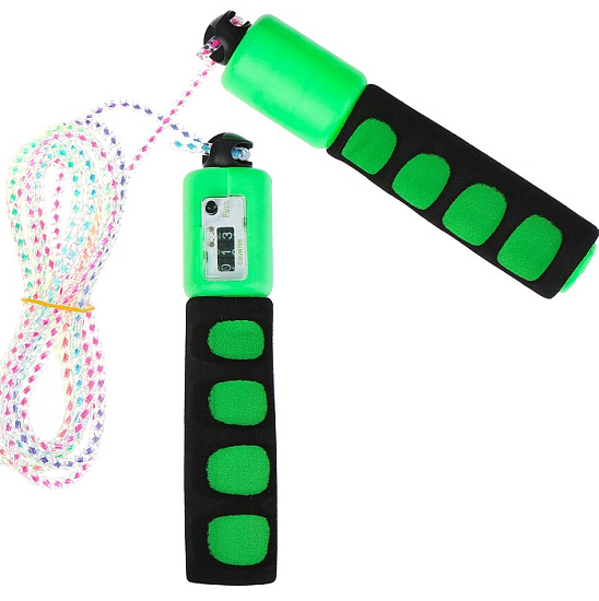 Скакалка спортивная ONLYTOP, 2.7 м, регулируемая, со счётчиком, цвет МИКС