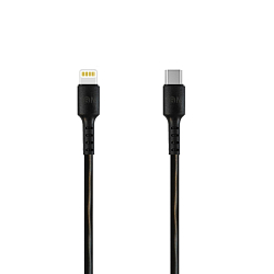 Кабель Lightning <--> Type-C  1.0м FAISON K-109 Stripy, чёрный