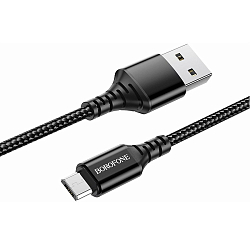 Кабель USB <--> microUSB  1.0м BOROFONE BX54 Ultra brigh, чёрный