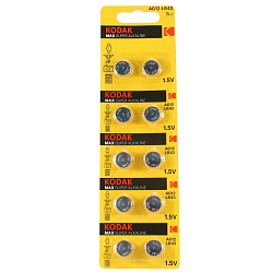 Элемент питания Kodak AG12 LR1142, LR43 (KAG12-10) BL-10 (10/100/1000/70000)