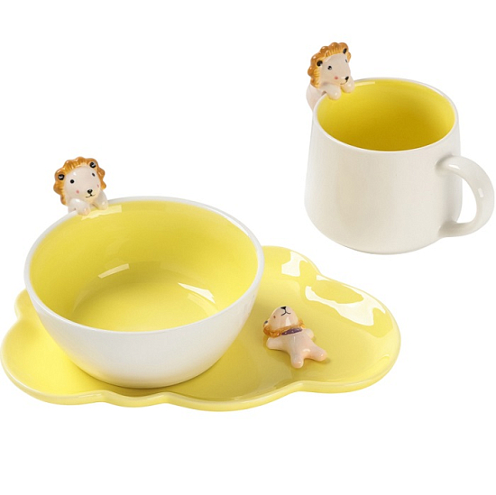 Набор детской посуды Доляна «Милый лев» жёлтый 10611788
