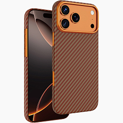 Задняя накладка KEEPHONE KEVILAR DIAGO MAGSAFE для iPhone 17 Pro Max Coral Orange Twill