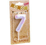 Свеча в торт «Белый мрамор», цифра 7, 5.5 см 6990836