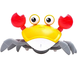 Каталка музыкальная «Краб», свет, звук, цвет жёлтый 7865412