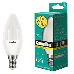 Лампа светодиодная CAMELION C35 10W/830/E14
