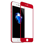 Противоударное стекло NONAME для iPhone 7/8 Plus красное, в техпаке
