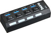 USB-Хаб BURO BU-HUB4-U3.0-L 4 порта черный, USB 3.0