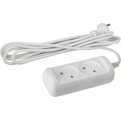 Сетевой удлинитель  3.0м ЭРА UX(6)-2-3m,  2 гнезда, б/з ПВС 2x0.75