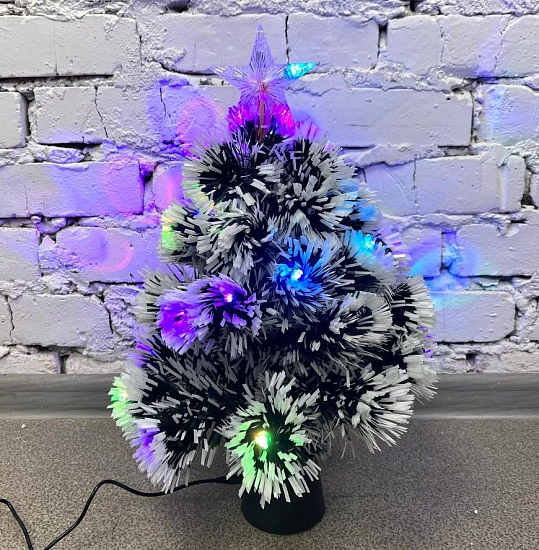 Ёлка с подсветкой светодиодная белые кончики  45 см (Уценка)