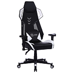 Кресло игровое Cactus CS-CHR-090BLW черный/белый, сиденье черный/белый, эко.кожа, крестовина пластик, пластик черный/белый