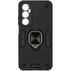 Задняя накладка DF для Realme C65 DF rmArmor-11 (black) с кольцом и пластиной для держателя