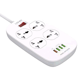 Сетевой фильтр  2.0м LDNIO SC4407 EU, белый, 4 розетки,4USB, 3.1A