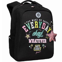 Рюкзак GRIZZLY школьный, анатом. спинка, 2 отделения, д/дев., HAPPY, 39х26х17 см, RG-466-5/1