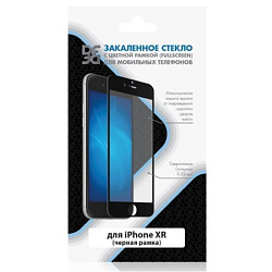 Противоударное стекло DF для iPhone XR/11 DF iColor-19 черное