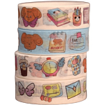 Набор декоративного скотча 4 шт. "Puppy literature", blue (1.5см*2м)