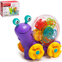 Улитка «Шестерёнки», свет и звук, работает от батареек, цвет МИКС