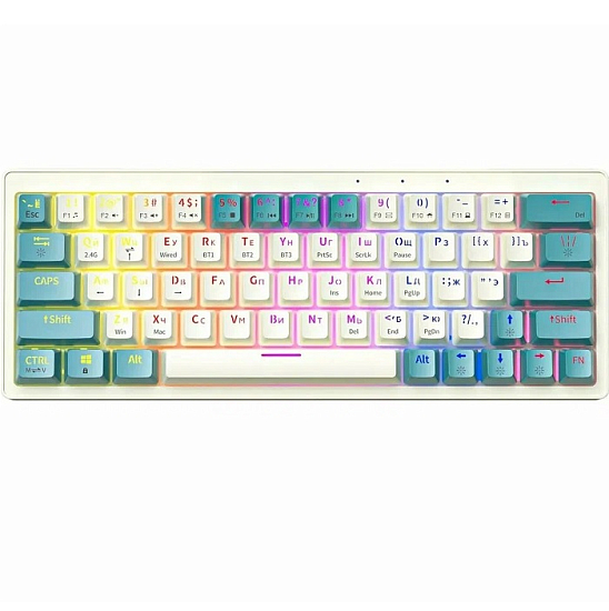 Клавиатура БП VOROTEX K630W Yellow Switch, Бежевый,зеленый