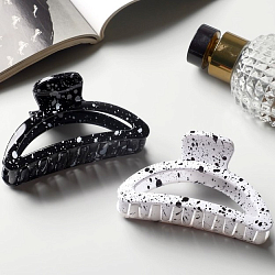 Краб для волос "Пелагея" дуга, 8 см, белый и чёрный 7862175