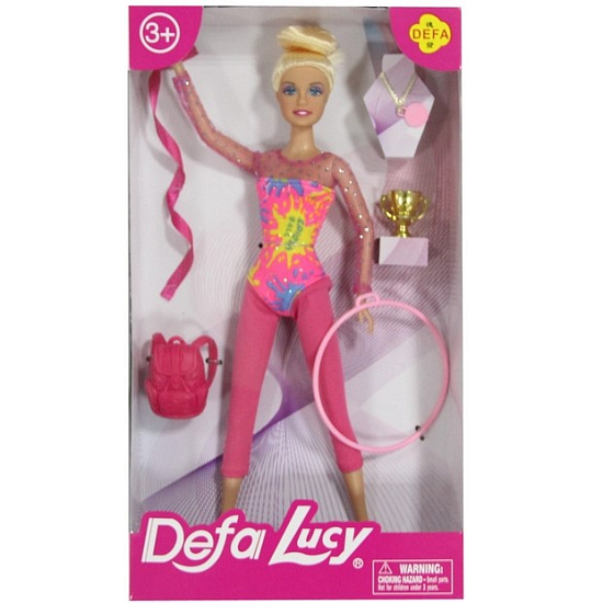 Кукла DEFA Lucy "Гимнастка" (аксесс., 28 см., розовый)
