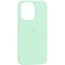 Силиконовый чехол SILICONE CASE для iPhone 15 Pro (MagSafe + анимация NFC) c LOGO Soft Mint