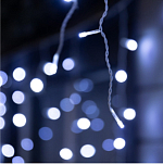 Гирлянда «Бахрома» 12×0.7 м, IP44, УМС, белая нить, 240 LED, свечение белое, мерцание, 220 В 10610449