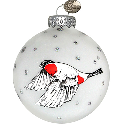 Шар "Веселый снегирь 2", 65 мм., в подарочной упаковке